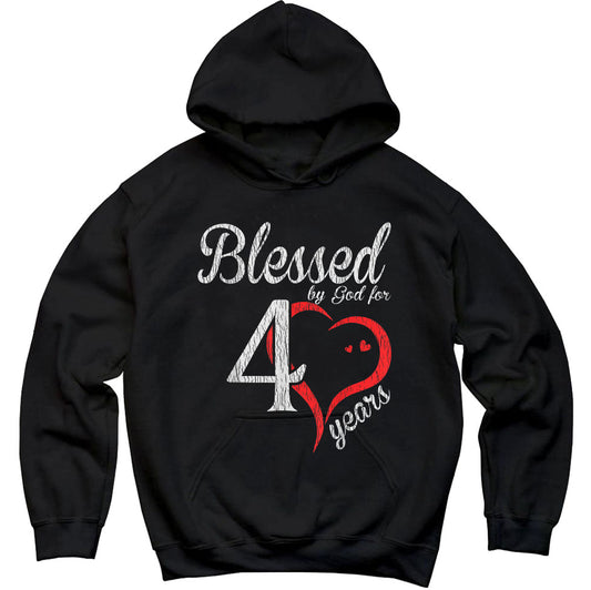 Vintage 40Th Birthday Blessed By God Happy Birthday Gift, Premium Hoodie, Unisex Hoodie, God Christian Shirt